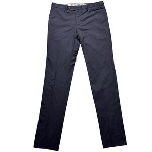 PT01 Flower Pants Mens 52 (36x37) Navy Blue Slim Fit Italian Dress Chino Stretch